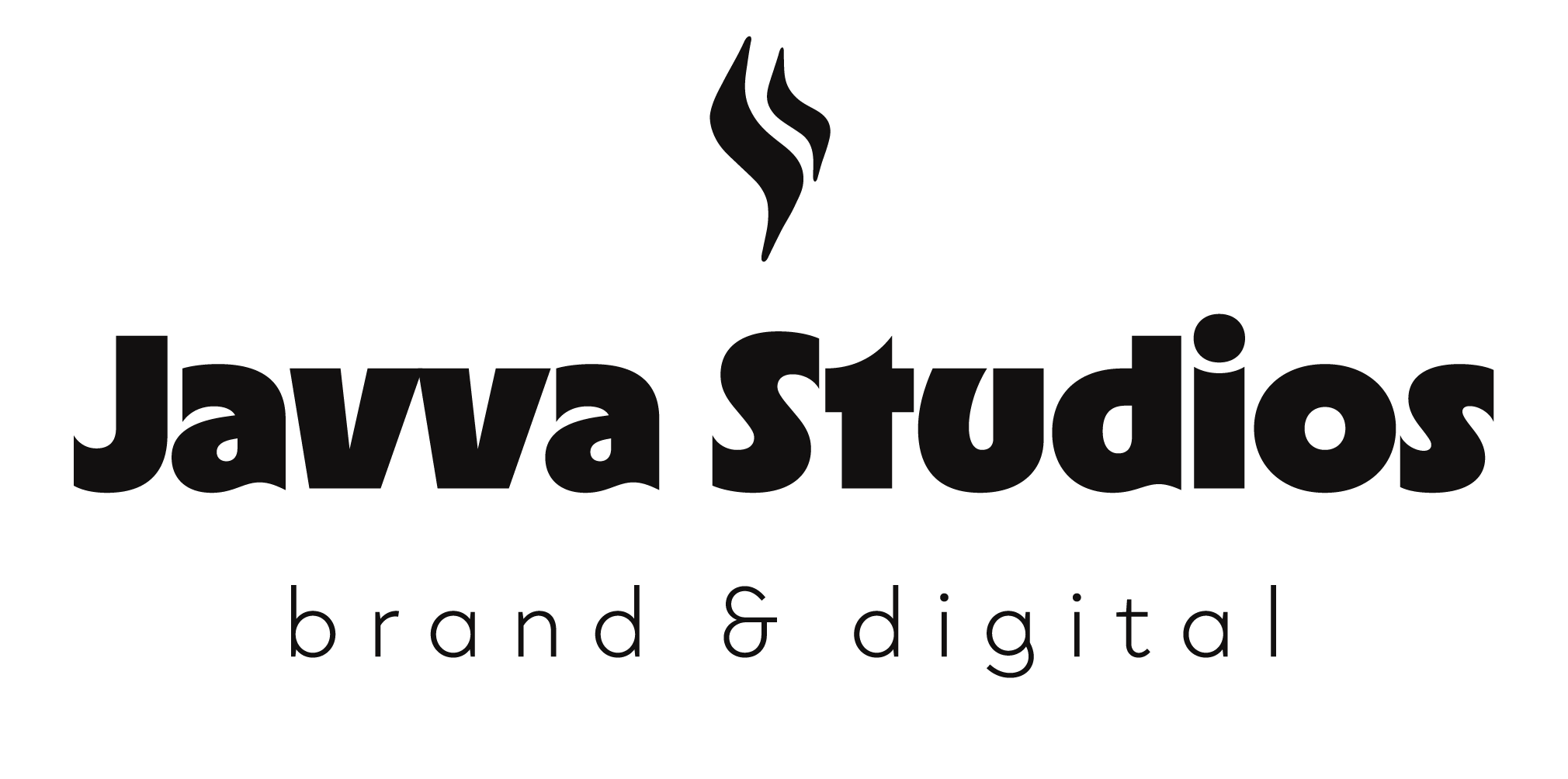 Javva Studios Brand &amp; Digital Horizontal Black and White Logo